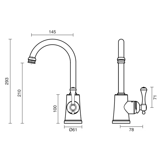 Kado Era Sink Mixer Small Brass Gold (5 Star)