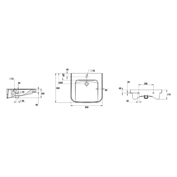 BIM objects - Free download! Wolfen Wall Basin with Integrated Grab ...