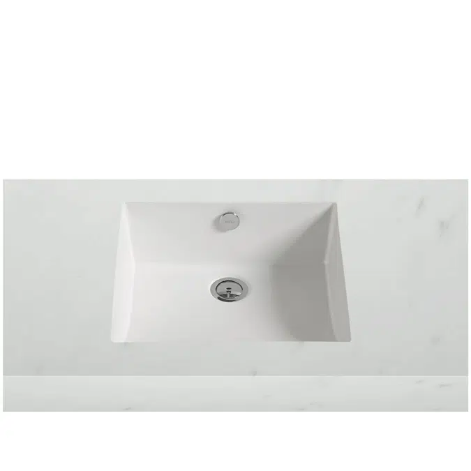 Kado Lux Under Counter Basin No Taphole 425mm with Overflow White