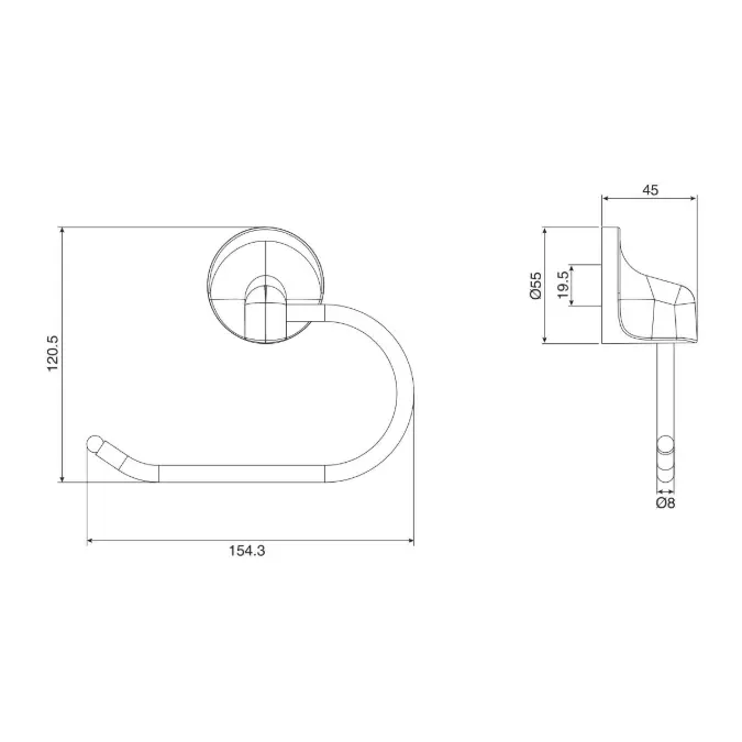 Base Toilet Roll Holder Chrome