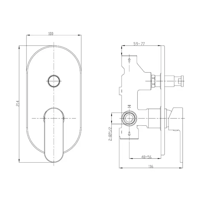 BIM objects - Free download! Mizu Soothe Shower Mixer Tap with Diverter ...