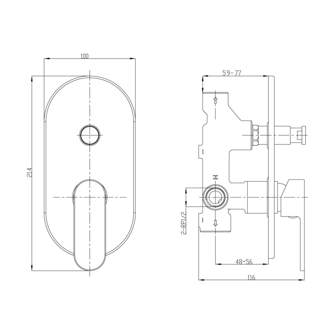 BIM objects Free download! Mizu Soothe Shower Mixer Tap with Diverter