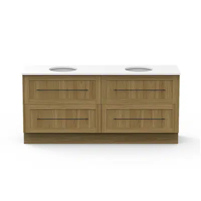 Image for Kado Lux 1800mm All Drawer Floor Mounted Vanity Unit Caesarstone Double Bowl 4 Drawers (No Basin)