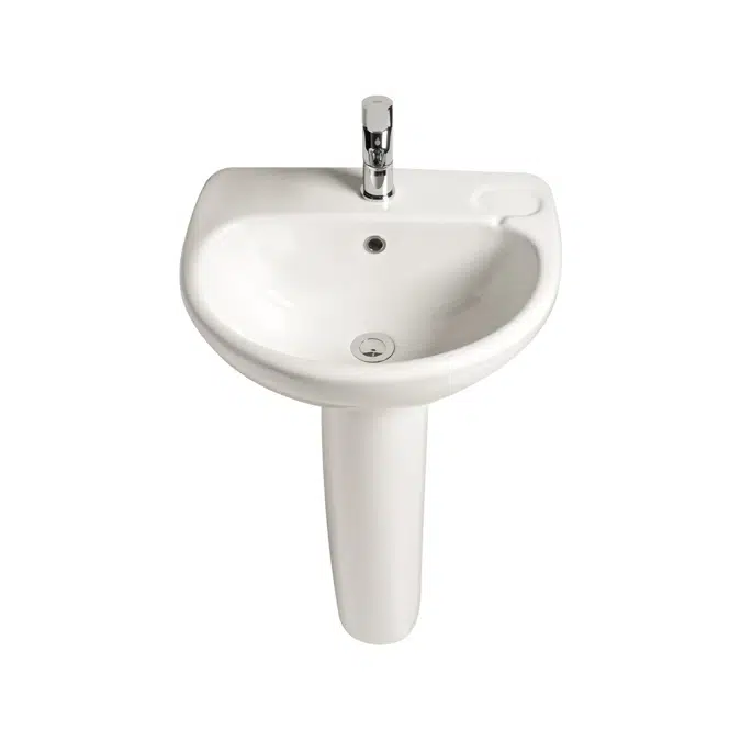 American Standard Studio Basin and Pedestal One Taphole 500mm White