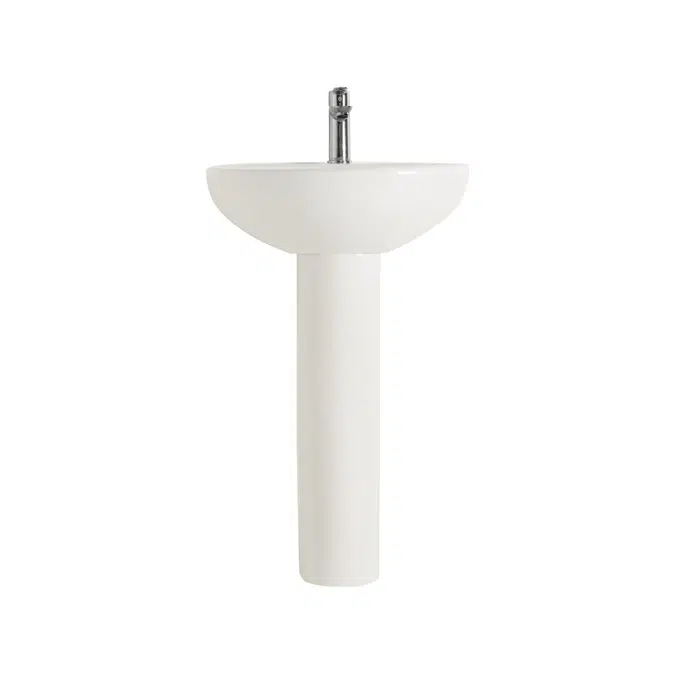 American Standard Studio Basin and Pedestal One Taphole 500mm White