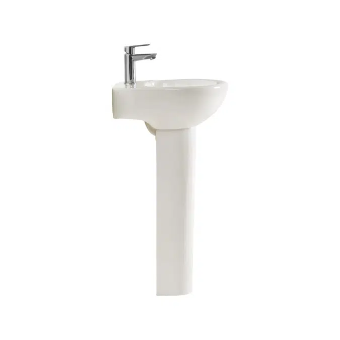 American Standard Studio Basin and Pedestal One Taphole 500mm White