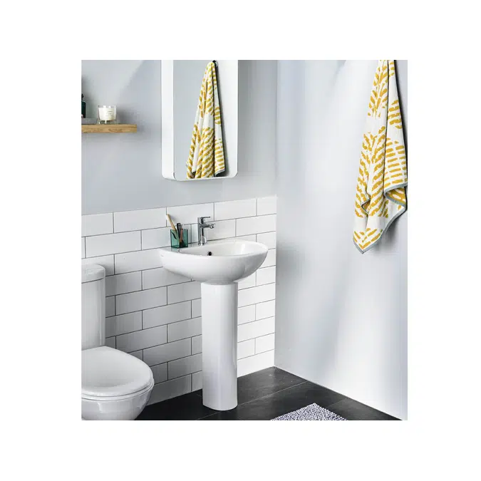 American Standard Studio Basin and Pedestal One Taphole 500mm White