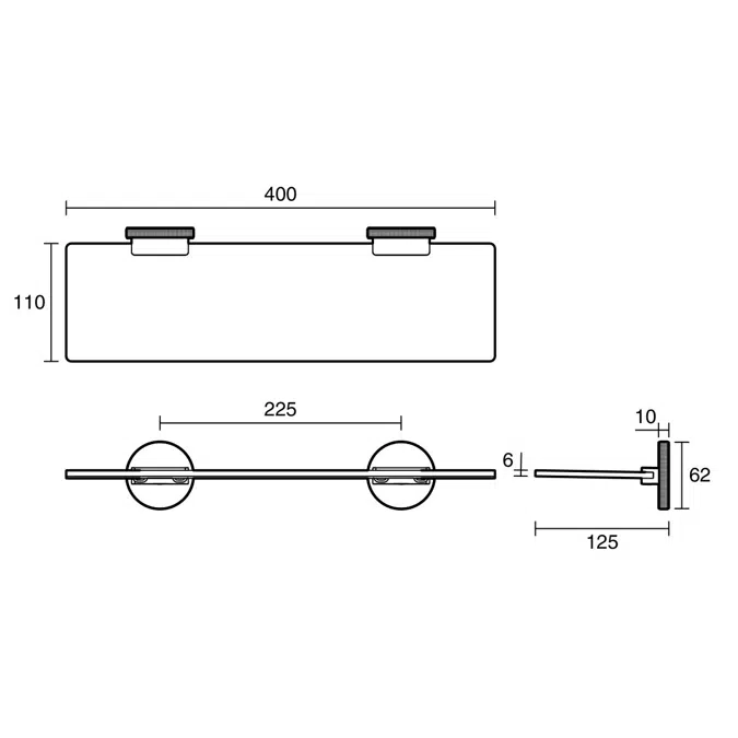 Milli Marq Edit Metal Shower Shelf Matte Black