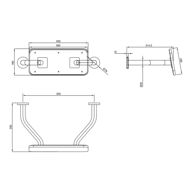 BIM objects - Free download! Wolfen 800 Back To Wall Rimless Pan with ...