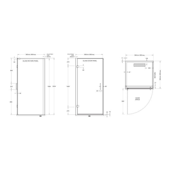 BIM objects Free download! Posh Domaine MK2 1000x1000 Semi Frameless