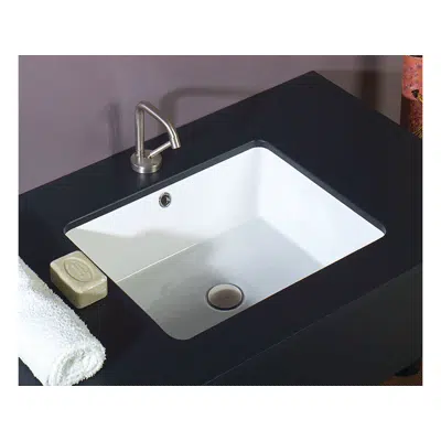 Image pour AXA Sink 50 Under Counter Glaze Basin with Fixing No Taphole White