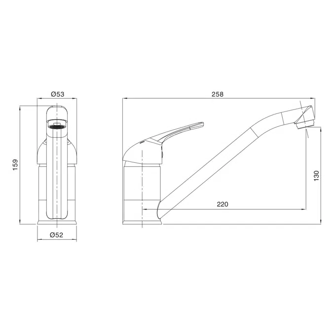 Base MK2 Sink Mixer Tap Chrome (6 Star)