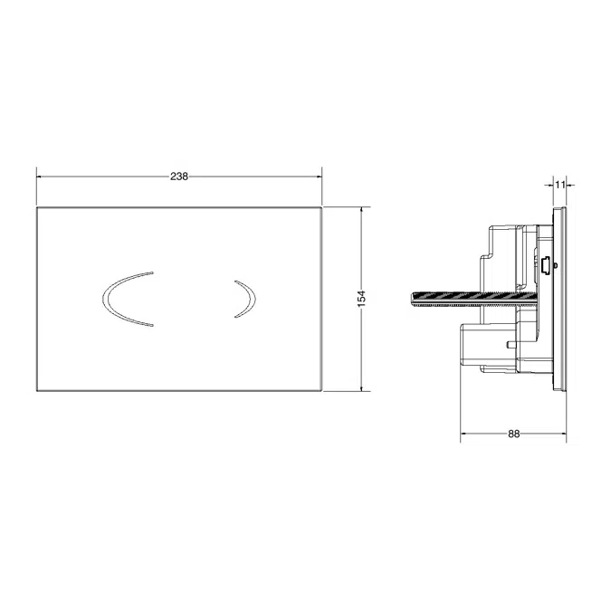Wolfen 800 Back To Wall Rimless Pan with Inwall Cistern, Sensor Button, Backrest, Single Flap Seat Grey (4 Star)
