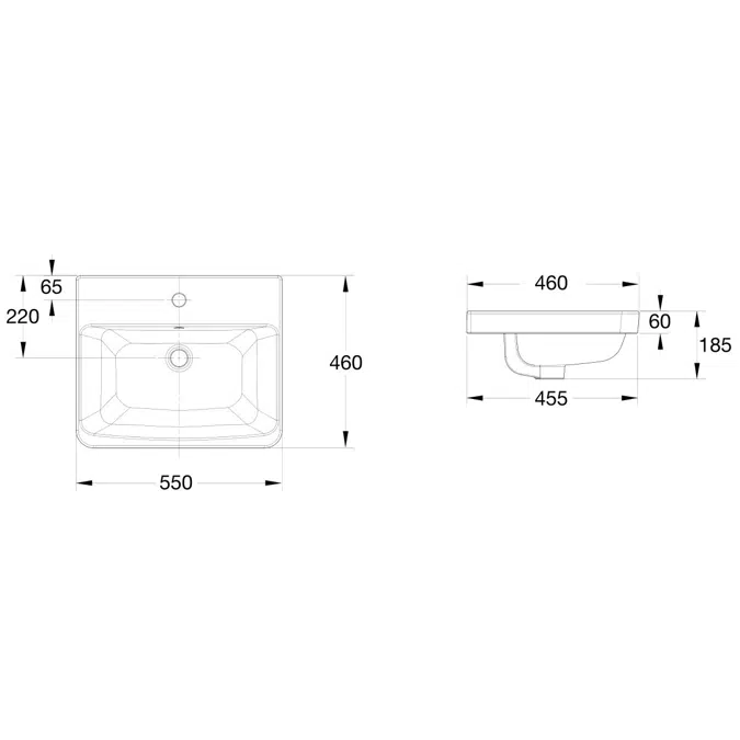 American Standard Heron Semi Inset Basin 1 Taphole White