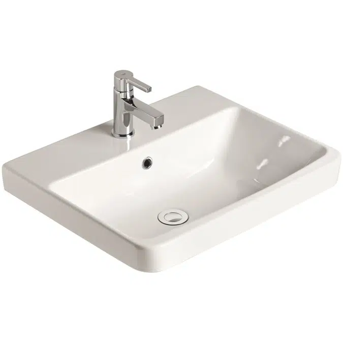 American Standard Heron Semi Inset Basin 1 Taphole White