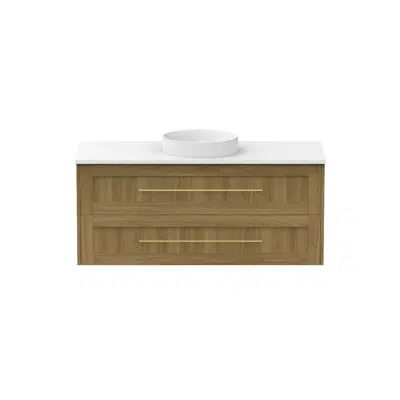 Image for Kado Lux 1200mm All Drawer Wall Hung Vanity Unit 2 Drawers Centre Bowl Vanity (No Basin)