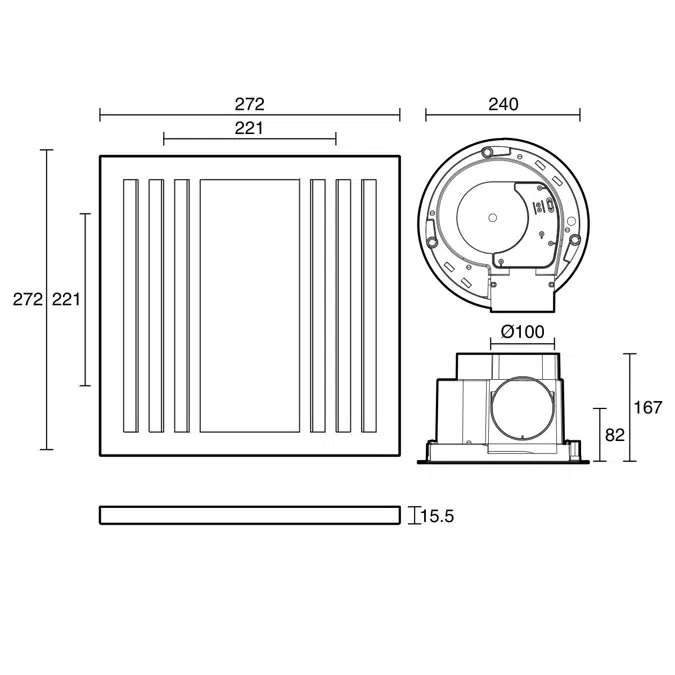 Kado Lux 200 LED Exhaust Fan White