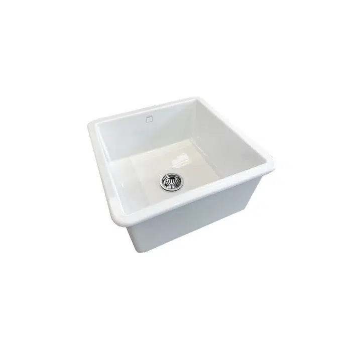 Memo Harper Single Bowl Inset/Undermount Sink 460mm Fireclay White