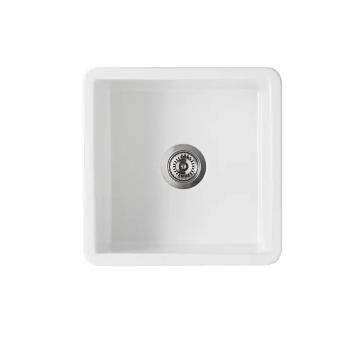 Memo Harper Single Bowl Inset/Undermount Sink 460mm Fireclay White