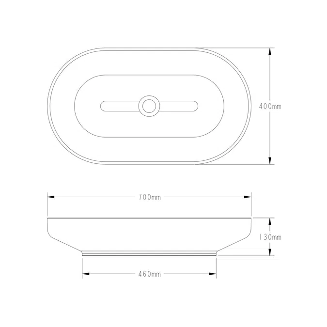 Venice 700 Counter Basin Solid Surface Softskin Black