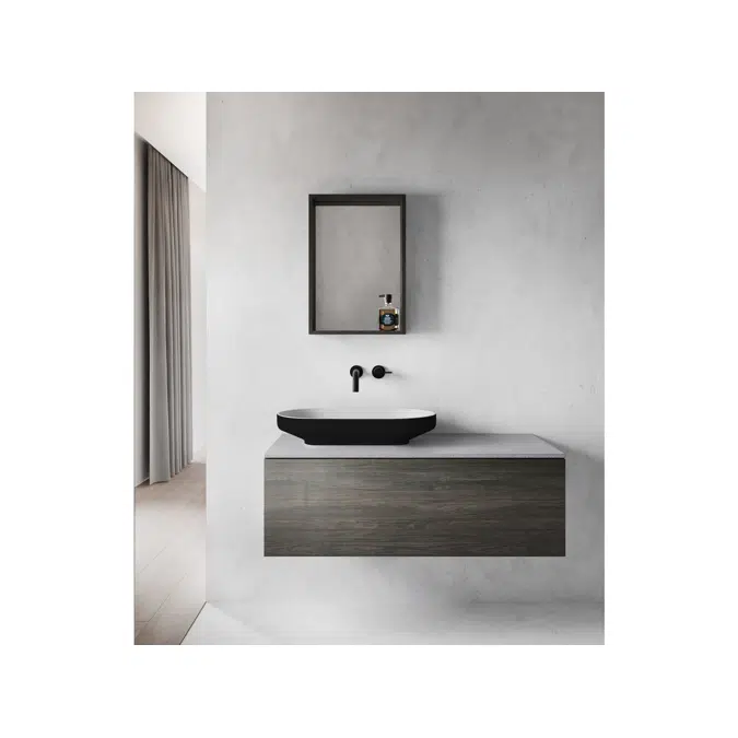 Venice 700 Counter Basin Solid Surface Softskin Black