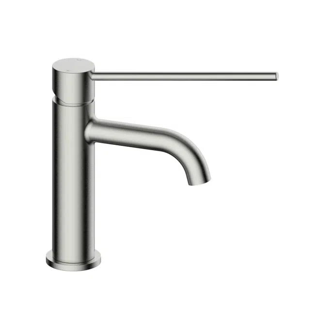 Mizu Drift Basin Mixer Curved Spout with Extended Lever Tap Brushed Nickel (6 Star) Lead Free