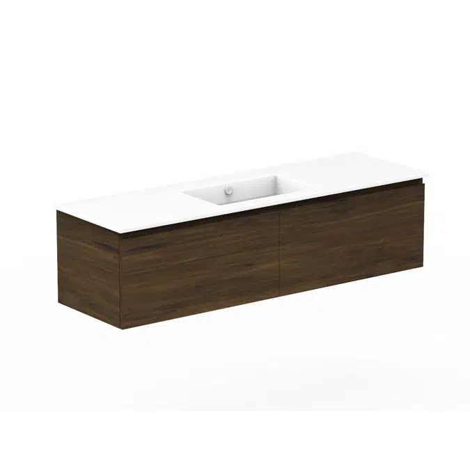 Posh Domaine 1500mm Wall Hung Vanity Unit All-Drawer Single Bowl Ceramic Top
