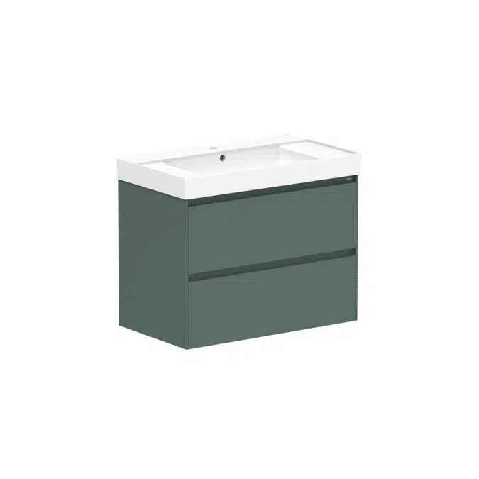 Roca Ona Vanity All Drawer Twin Centre Bowl 800mm Matte Green