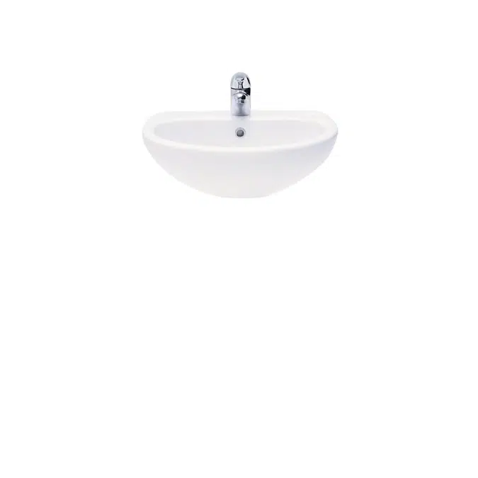 American Standard Studio Wall Basin with Fixing Kit 1 Taphole 500mm White