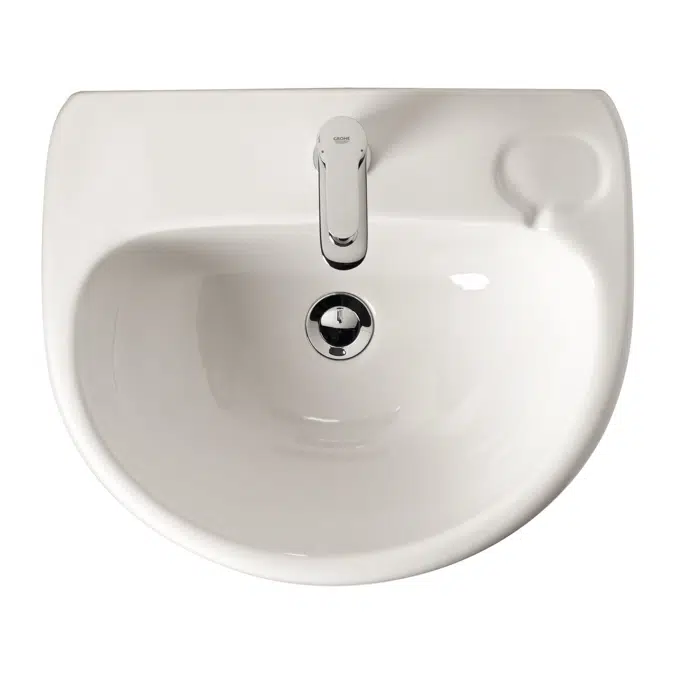 American Standard Studio Wall Basin with Fixing Kit 1 Taphole 500mm White