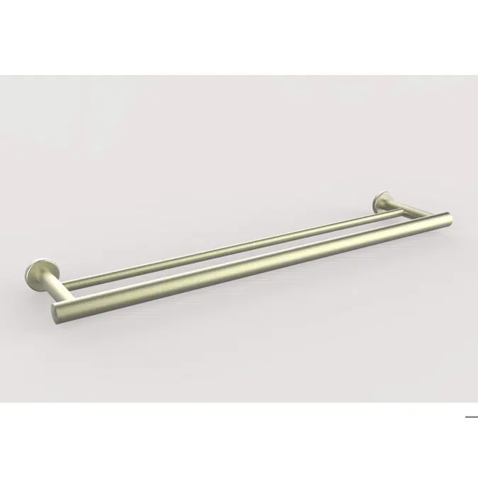 Mizu Drift Double Towel Rail 600mm Brushed Nickel