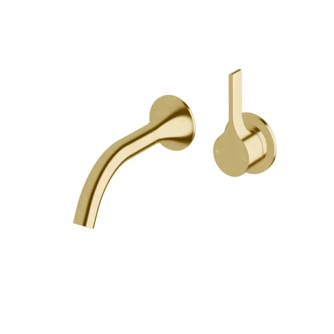 Milli Oria Wall Basin Mixer Outlet System 165mm PVD Brushed Gold (5 Star)