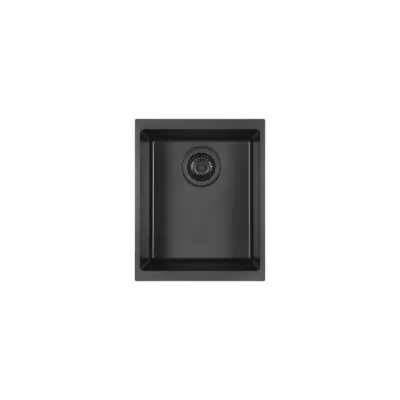 billede til Memo Freya Compact Single Bowl Sink No Taphole Granite Black