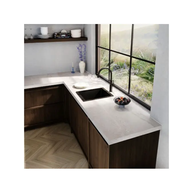 Memo Freya Compact Single Bowl Sink No Taphole Granite Black