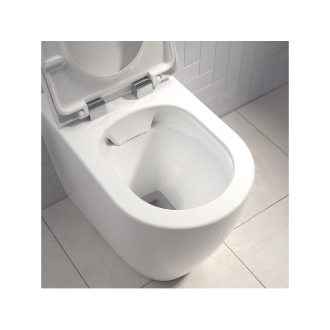 Caroma Forma Close Coupled Back To Wall Back Inlet Over Height Rimless Toilet Suite with Soft Close Quick Release Seat White (4 Star)