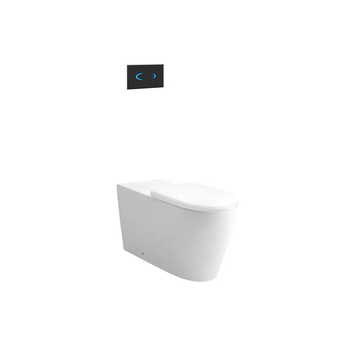 Wolfen 800 Back To Wall Rimless Pan with Inwall Cistern, Sensor Button, Double Flap Seat White (4 Star)