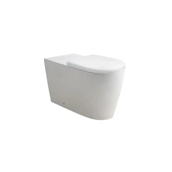 Wolfen 800 Back To Wall Rimless Pan with Inwall Cistern, Sensor Button, Double Flap Seat White (4 Star)