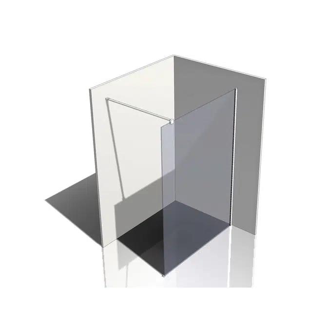 Kado Lux Fixed Shower Screen Panel and Wall Support 1400mm Chrome