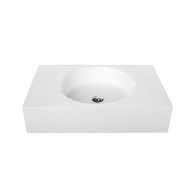 Image for Omvivo Neo Solid Surface Wall Basin Centre Bowl No Taphole 700mm White