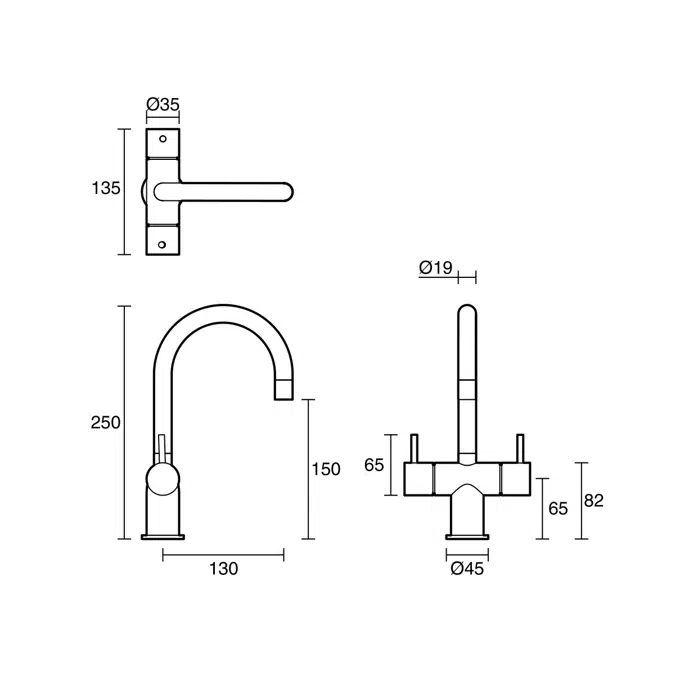 BIM objects - Free download! Sussex Scala Mini Twin Handle Mixer Tap ...