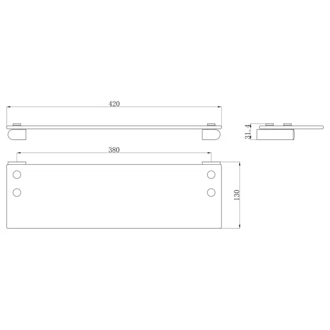 BIM objects Free download! Mizu Soothe Glass Shelf & Holder Chrome