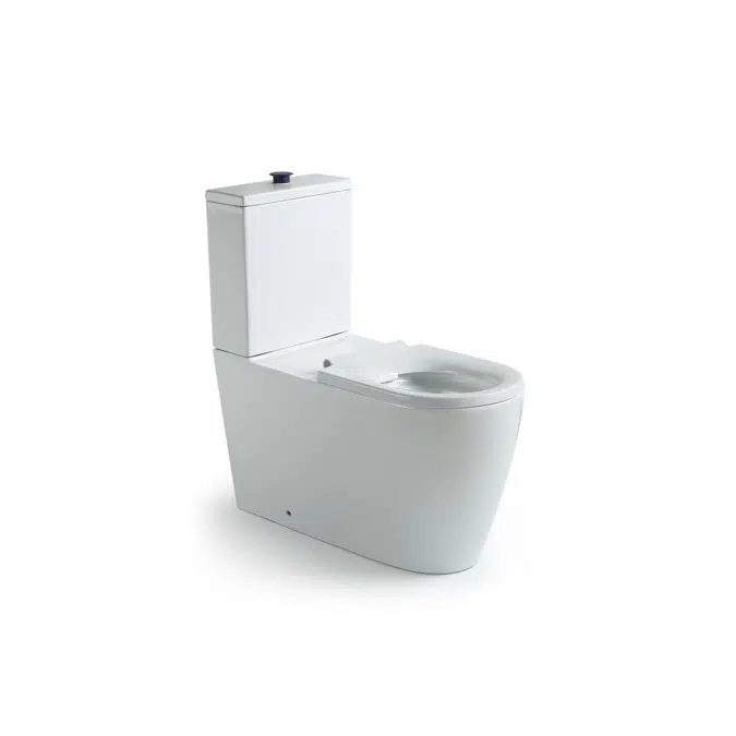 Wolfen 800 Close Coupled Back to Wall Rimless Toilet Suite with Single Flap Seat White (4 Star)