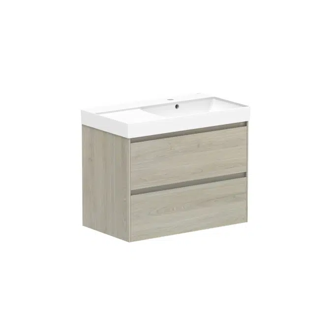 Roca Ona Vanity All Drawer Twin Right Hand Bowl 800mm Light Oak