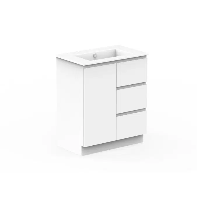 Posh Domaine 750mm Floor Mount Vanity Unit Conventional Ceramic Top