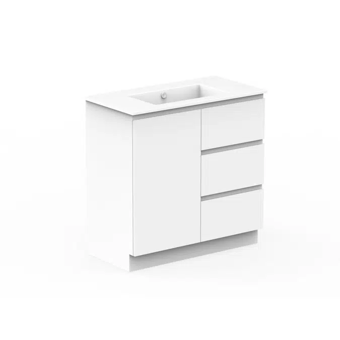 Posh Domaine 900mm Floor Mount Vanity Unit Conventional Ceramic Top