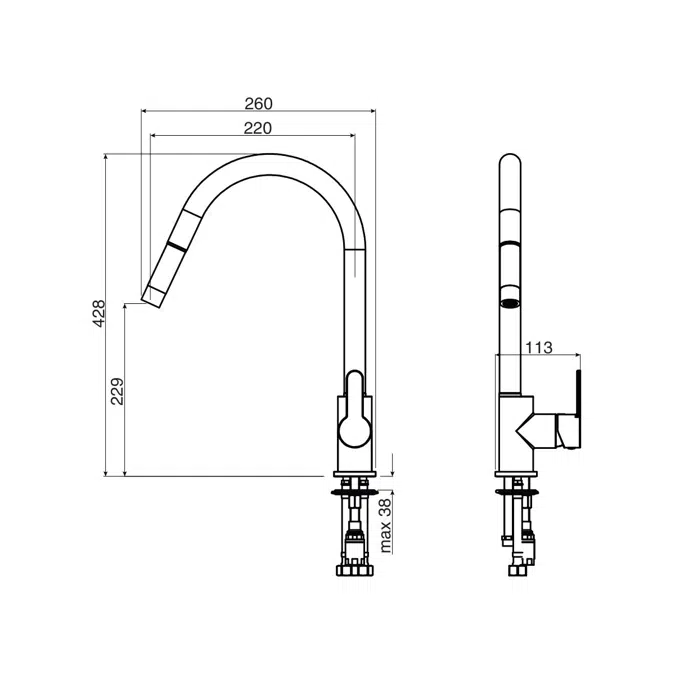 Mizu Soothe Sink Mixer Tap with Pullout Spray Chrome (4 Star)