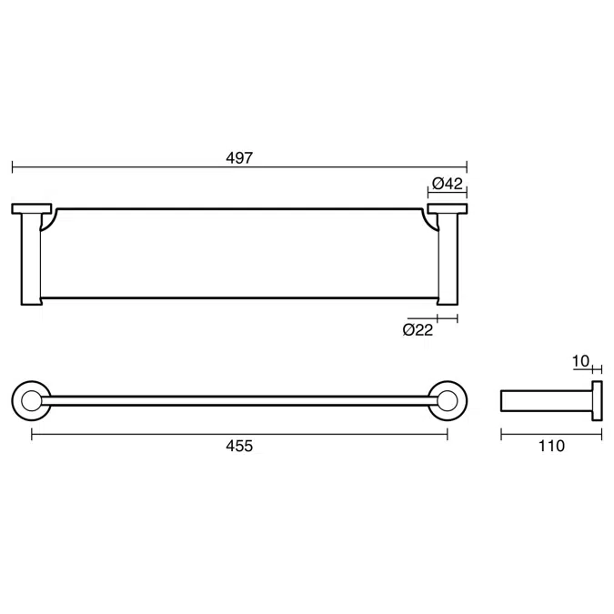 BIM objects Free download! Sussex Scala Vanity Shelf Satin Chrome