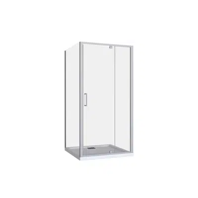 Image for Posh Bristol Luna Shower Base & Shower Screen with Rear Outlet 1000mm x 1000mm White & Chrome