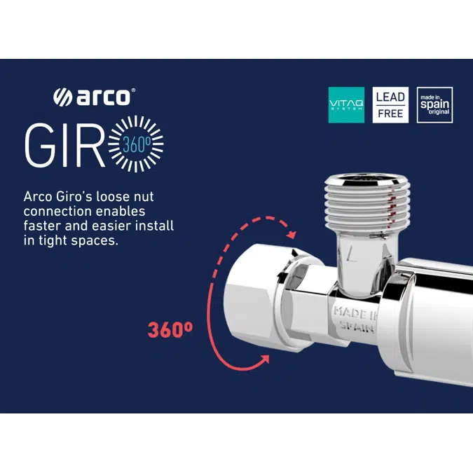 Arco Giro Washing Machine Stop 15 x 20mm Chrome Lead Free