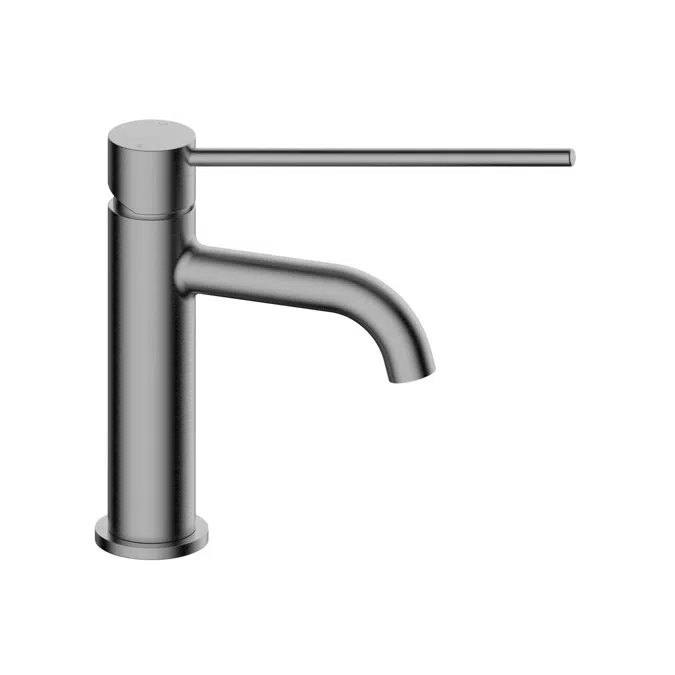 Mizu Drift Basin Mixer Curved Spout with Extended Lever Tap Brushed Gunmetal (6 Star) Lead Free
